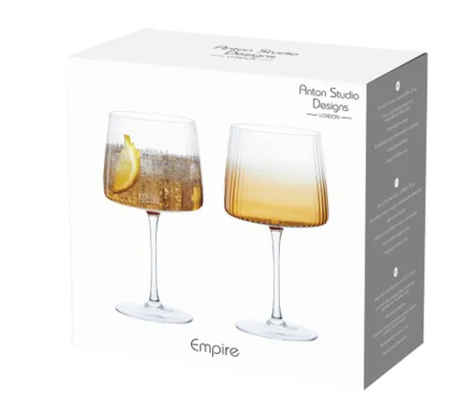 Set of 2 Amber Gin Glasses