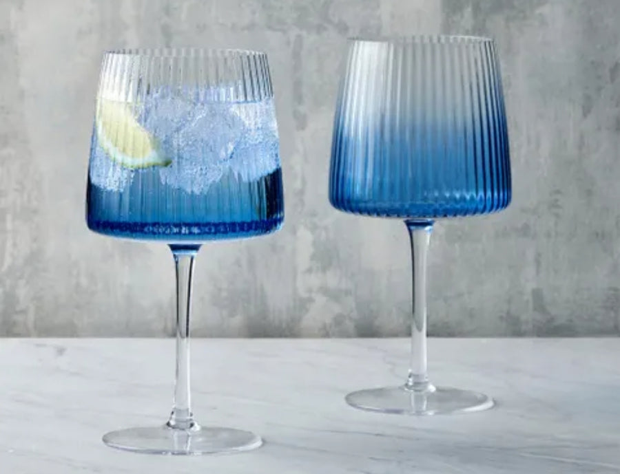 Set of 2 Blue Gin Glasses – Gibson&Co