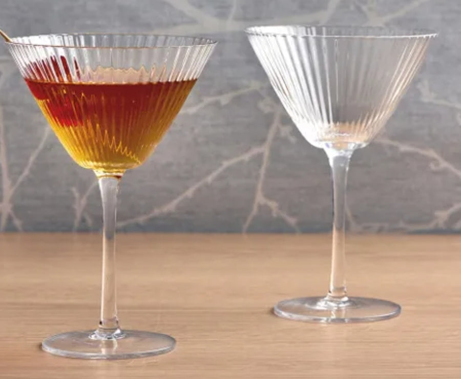 Set of 2 Martini / Cocktail Glasses