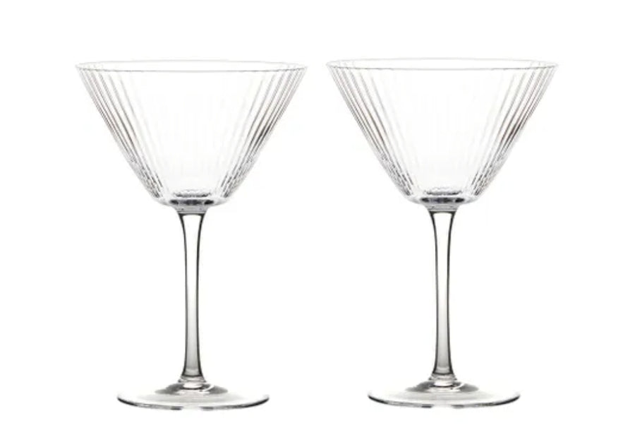 Set of 2 Martini / Cocktail Glasses