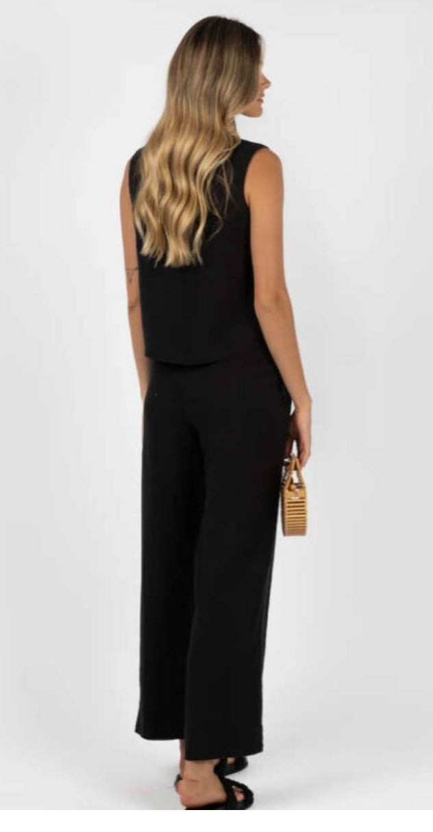 Humidity Fleetwood Linen Black Pants