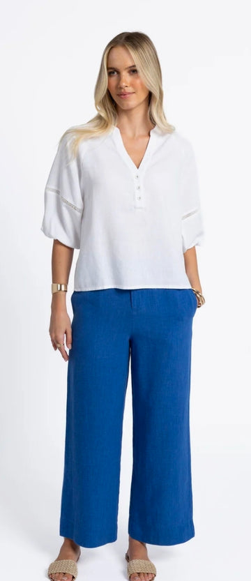 Humidity Fleetwood Linen Pant Ocean Blue