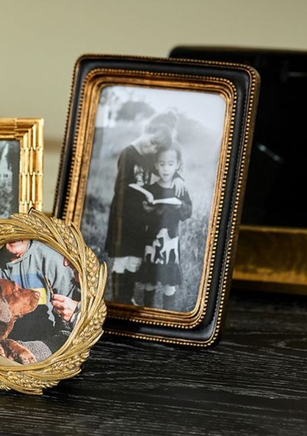 French Country Beaded Black Frame