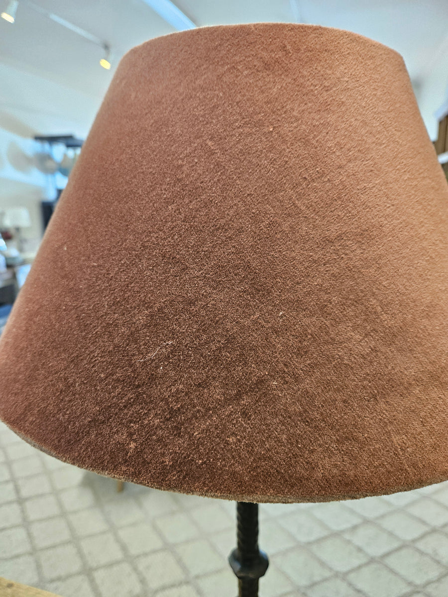 Hammered Lamp with Velvet Shade