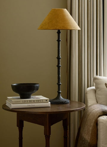 Hammered Lamp with Velvet Shade