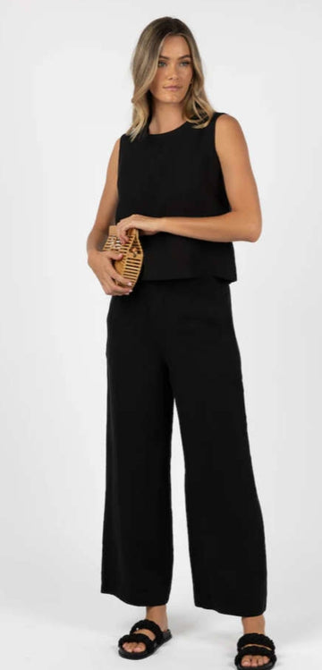 Humidity Fleetwood Linen Black Pants