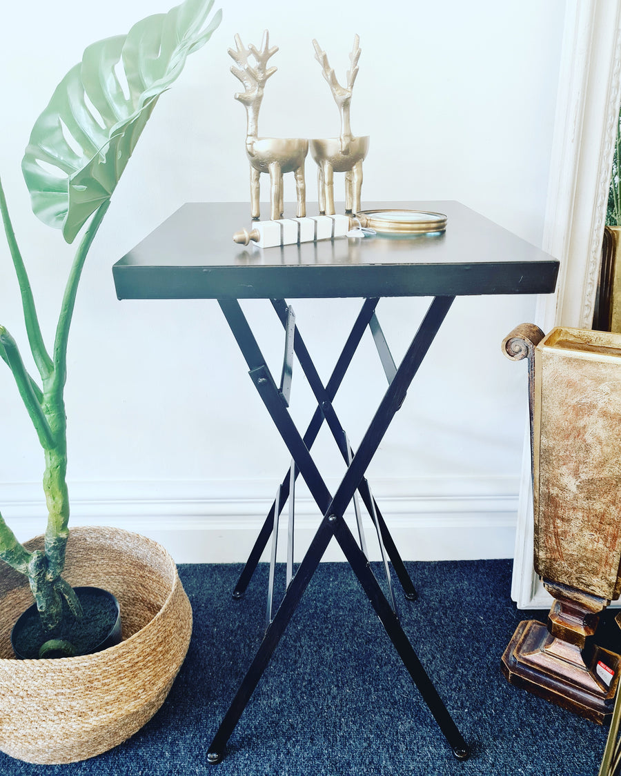 French Country Square Iron Side Table
