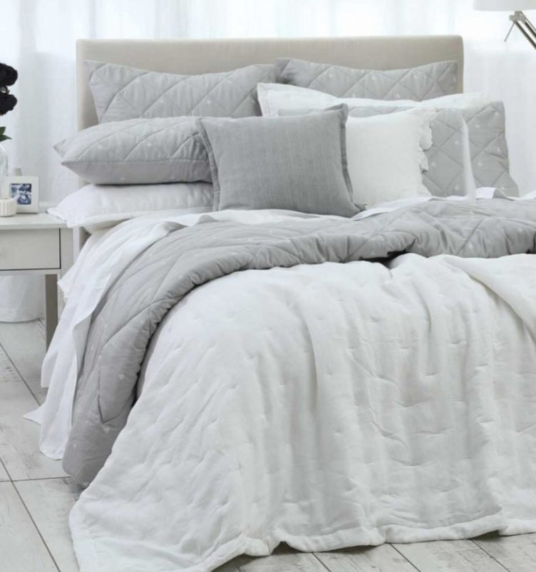 MM Linen White Bedspread