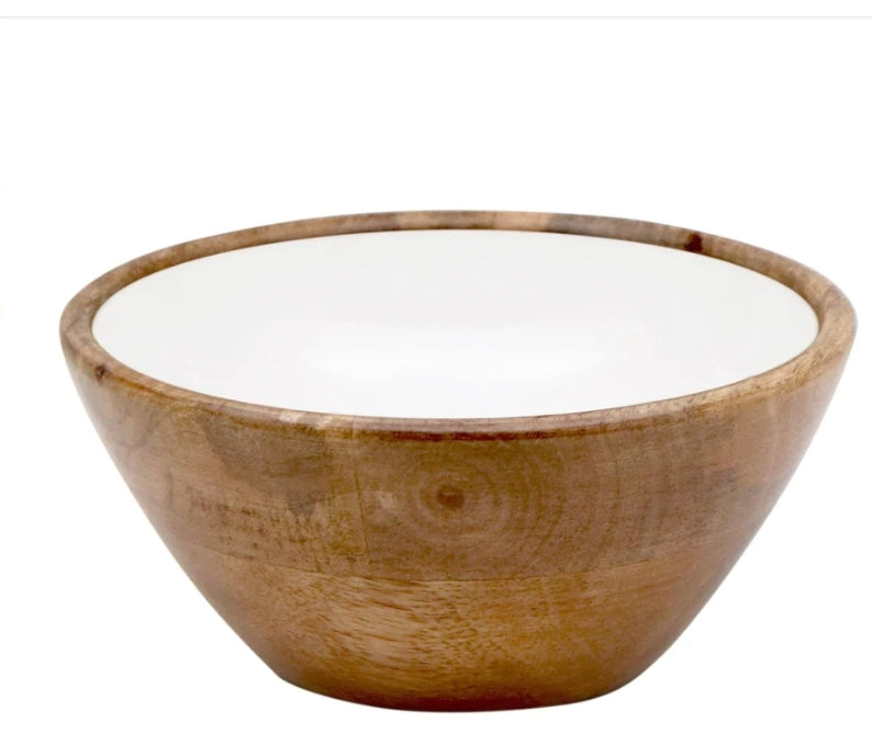 Madras Mango Wood & Enamel Small Bowl