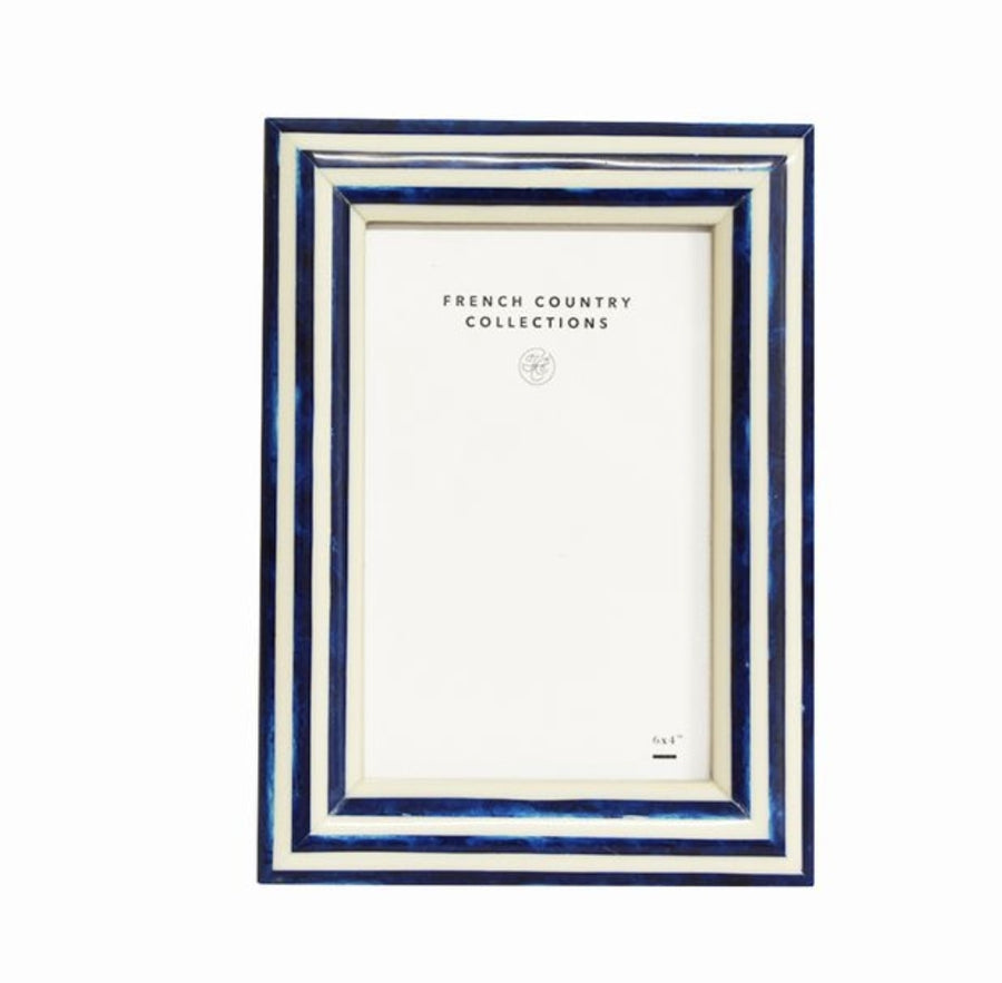 French Country Blue Stripe Photo Frame 4x6